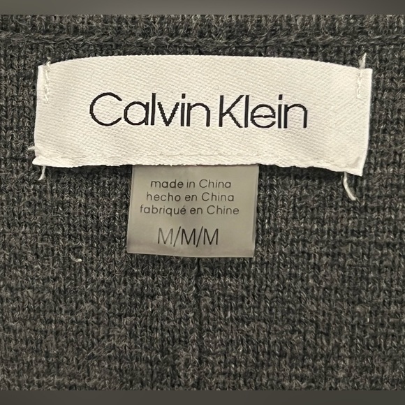 Calvin Klein Striped Open Front Cardigan Sweater Size Medium - Picture 2 of 7